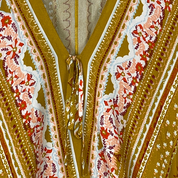 Free People For You Bodysuit Boho Blouse Gold Women XS Fits up to a Medium NWT - Picture 6 of 9